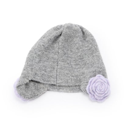 フラワーニット帽（Flower Knit Hat） （グレー）｜詳細画像