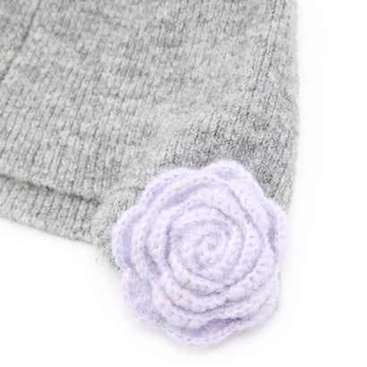 フラワーニット帽（Flower Knit Hat） （グレー）｜詳細画像