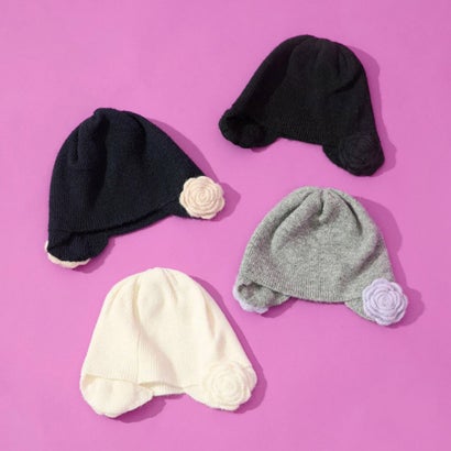 フラワーニット帽（Flower Knit Hat） （グレー）｜詳細画像
