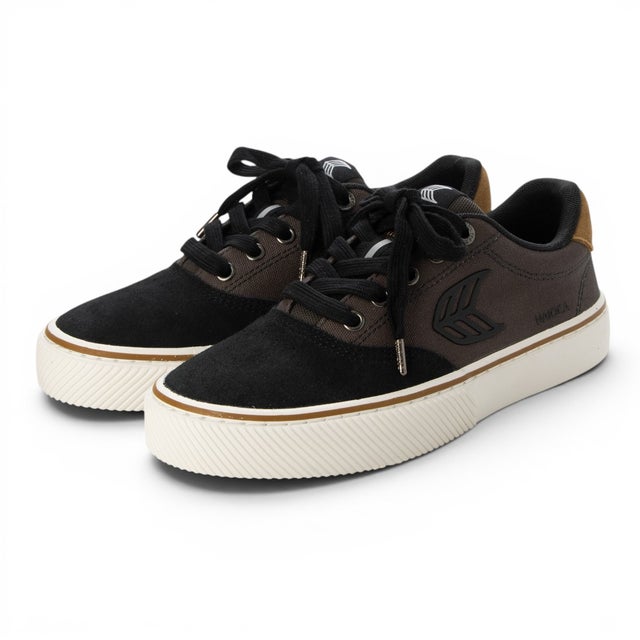 NAIOCA PRO Suede Canvas Logo （Jet Black Dark Grey Black Camel）