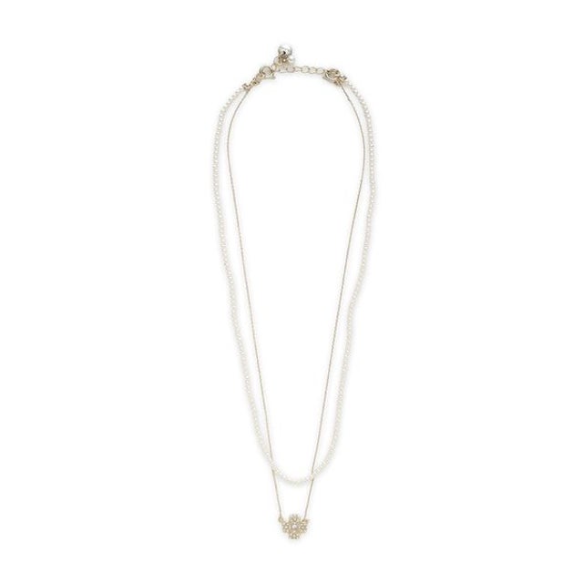 フラワーパールネックレス （GLD）
