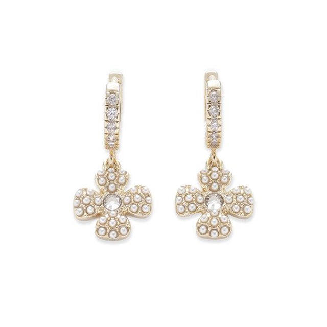 フラワーパールピアス （GLD）
