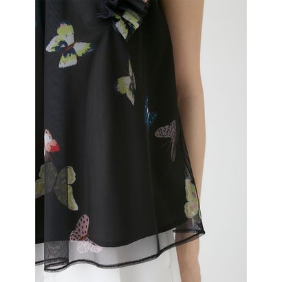 【洗える】【HANAE MORI×CELFORDコラボ】バタフライレイヤードプリントブラウス （BLK）｜詳細画像