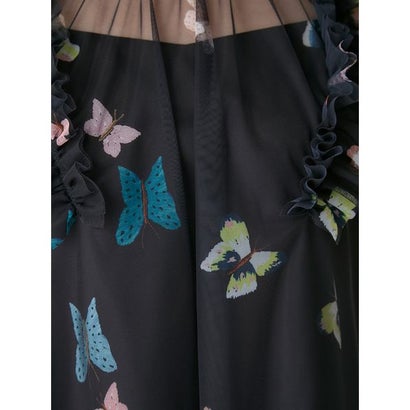【洗える】【HANAE MORI×CELFORDコラボ】バタフライレイヤードプリントブラウス （BLK）｜詳細画像