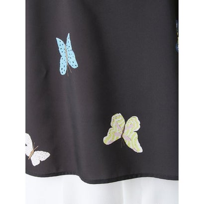 【洗える】【HANAE MORI×CELFORDコラボ】バタフライレイヤードプリントブラウス （BLK）｜詳細画像