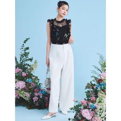 【洗える】【HANAE MORI×CELFORDコラボ】バタフライレイヤードプリントブラウス （BLK）｜詳細画像