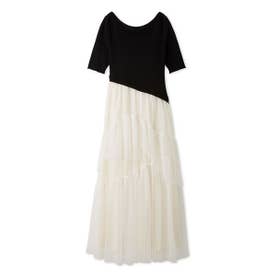 セルフォード CELFORD ニットドッキングラッフルワンピース （BLK
