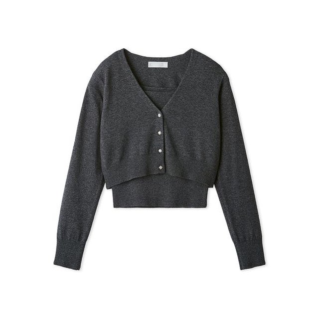 カシミヤ混アンサンブルニットプルオーバー （GRY）