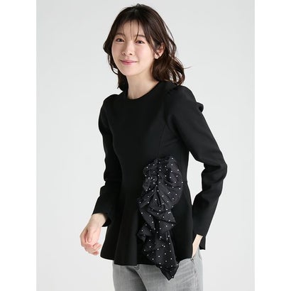 セルフォード CELFORD 【WEB限定カラー】ラッフルデザインドッキングペプラムニット （BLK）｜詳細画像