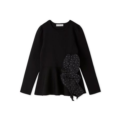 セルフォード CELFORD 【WEB限定カラー】ラッフルデザインドッキングペプラムニット （BLK）｜詳細画像