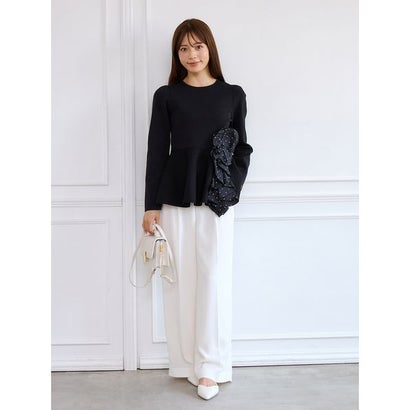 セルフォード CELFORD 【WEB限定カラー】ラッフルデザインドッキングペプラムニット （BLK）｜詳細画像