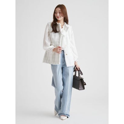 プリーツフリルカラーボウタイブラウス （LPNK）｜詳細画像