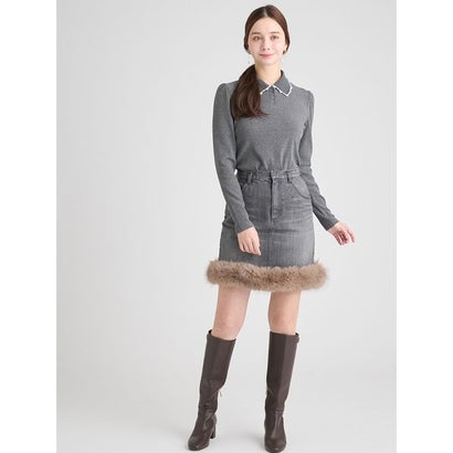 エコファートリムデニムスカート （BLK）｜詳細画像