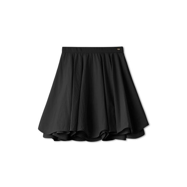 ランダムヘムフレアミニスカート （BLK）