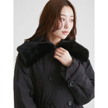 ファー襟付きミドルダウンコート （BLK）｜詳細画像
