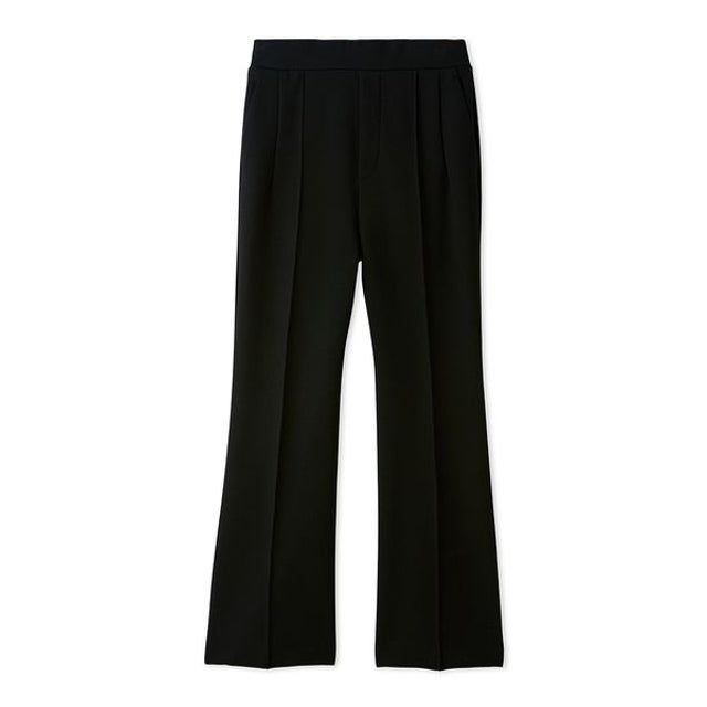 【セットアップ対応】裏起毛ストレッチフレアパンツ （BLK）