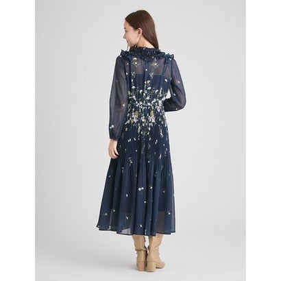 セルフォード CELFORD パネルフラワーレーストリムワンピース （NVY）｜詳細画像