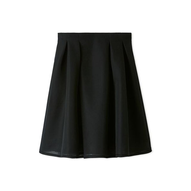 シアーラッセルフレアスカート （BLK）