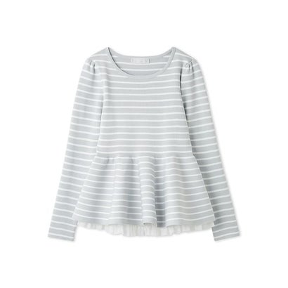 レースヘムインナーコンビペプラムニット （BLK）｜詳細画像