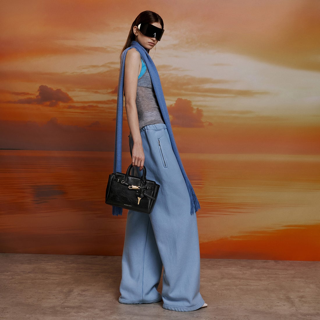 レディース CHARLES &KEITH ミニデルフィナ ベルトトー トバッグ 2WAY