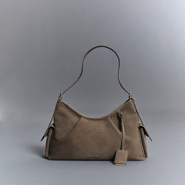 Khai カイ リサイクルスエードショルダーバッグ （Stone Grey）