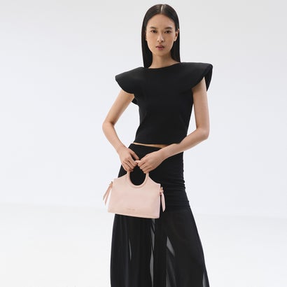 チャールズ アンド キース CHARLES & KEITH Dalia ダリア ボウ オーバルハンドル トートバッグ （Soft Pink）｜詳細画像