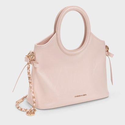 チャールズ アンド キース CHARLES & KEITH Dalia ダリア ボウ オーバルハンドル トートバッグ （Soft Pink）｜詳細画像