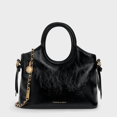 チャールズ アンド キース CHARLES & KEITH Dalia ダリア ボウ オーバルハンドル トートバッグ （Black）｜詳細画像
