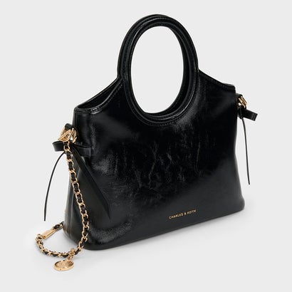 チャールズ アンド キース CHARLES & KEITH Dalia ダリア ボウ オーバルハンドル トートバッグ （Black）｜詳細画像