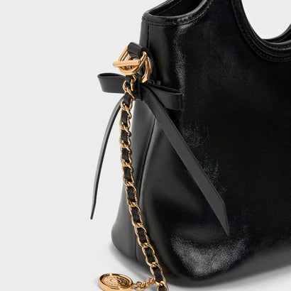 チャールズ アンド キース CHARLES & KEITH Dalia ダリア ボウ オーバルハンドル トートバッグ （Black）｜詳細画像