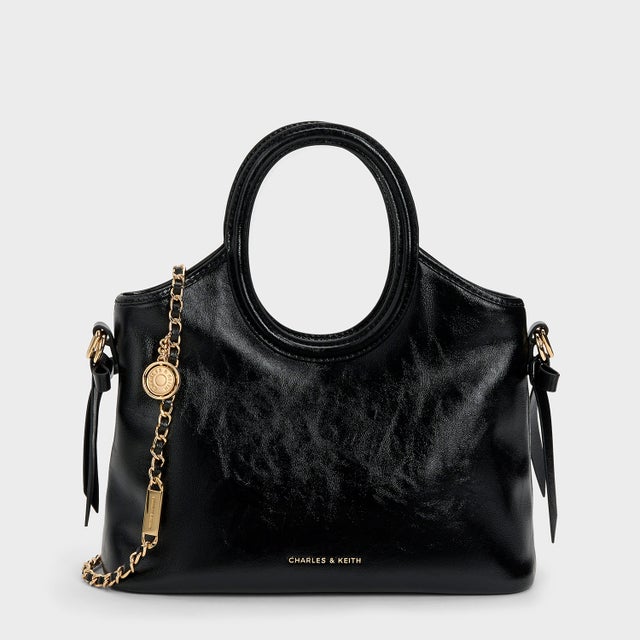 Dalia ダリア ボウ オーバルハンドル トートバッグ （Black）