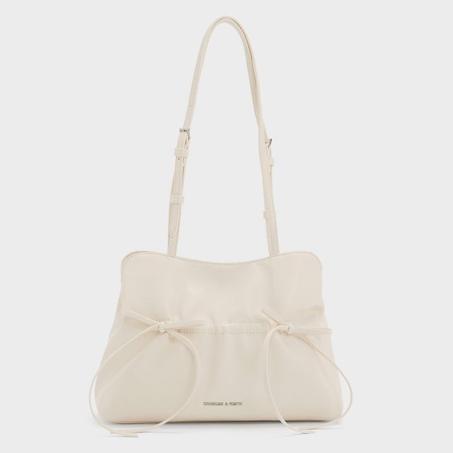 Reese リース ルーシュド ボウ ショルダーバッグ （Cream）