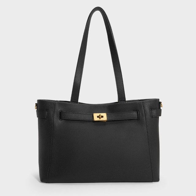 Dinora ディノラ ベルト トートバッグ （Black）