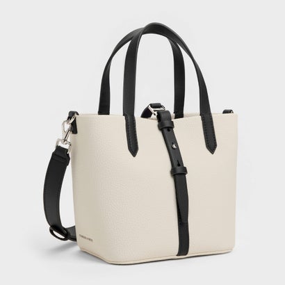 チャールズ アンド キース CHARLES & KEITH Beryl ベリル リサイクルレザーバケツバッグ （MultiCream）｜詳細画像