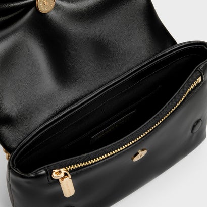 チャールズ アンド キース CHARLES & KEITH Halsey ホールジー ルーシュド チェーン ショルダーバッグ （Black）｜詳細画像
