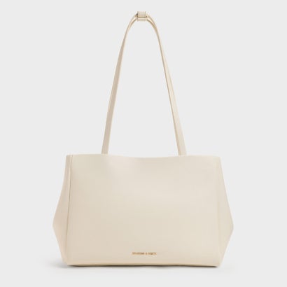 チャールズ アンド キース CHARLES & KEITH Halsey ホールジー ルーシュド トートバッグ （Cream）｜詳細画像