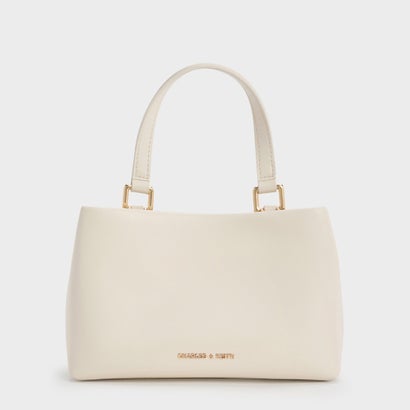チャールズ アンド キース CHARLES & KEITH Halsey ホールジー ルーシュド トップハンドルバッグ （Cream）｜詳細画像