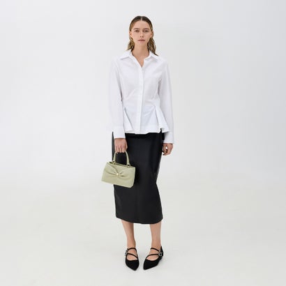 チャールズ アンド キース CHARLES & KEITH Halsey ホールジー ルーシュド トップハンドルバッグ1 （Pale Sage）｜詳細画像