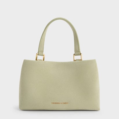 チャールズ アンド キース CHARLES & KEITH Halsey ホールジー ルーシュド トップハンドルバッグ1 （Pale Sage）｜詳細画像