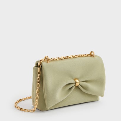 チャールズ アンド キース CHARLES & KEITH Halsey ホールジー ルーシュド チェーン ショルダーバッグ （Pale Sage）｜詳細画像