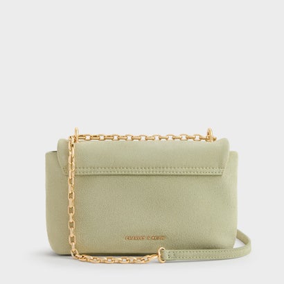チャールズ アンド キース CHARLES & KEITH Halsey ホールジー ルーシュド チェーン ショルダーバッグ （Pale Sage）｜詳細画像