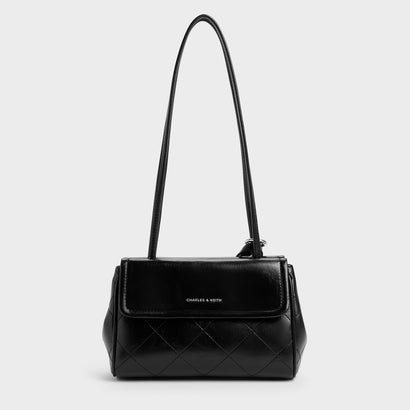 チャールズ アンド キース CHARLES & KEITH Apfra ミニアップフラ キルト トートバッグ （Noir）｜詳細画像