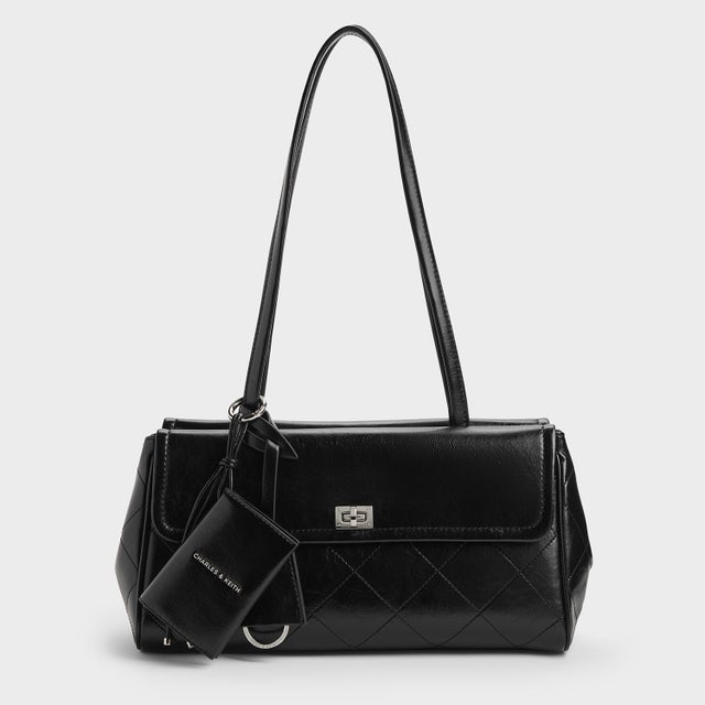 Apfra アップフラ キルト エロンゲーテッド ショルダーバッグ （Noir）