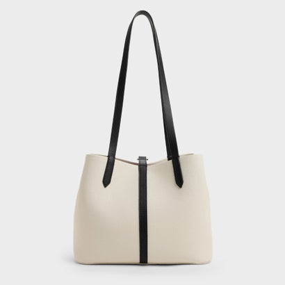 チャールズ アンド キース CHARLES & KEITH Beryl ベリル ツートーン ベルト バケットバッグ （Multi Cream）｜詳細画像