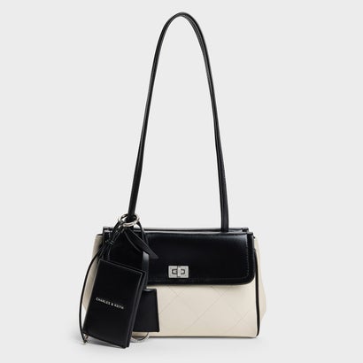 チャールズ アンド キース CHARLES & KEITH Apfra ミニアップフラ キルト トートバッグ （Multi Cream）｜詳細画像