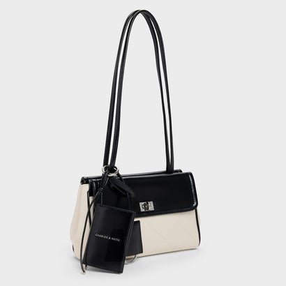 チャールズ アンド キース CHARLES & KEITH Apfra ミニアップフラ キルト トートバッグ （Multi Cream）｜詳細画像