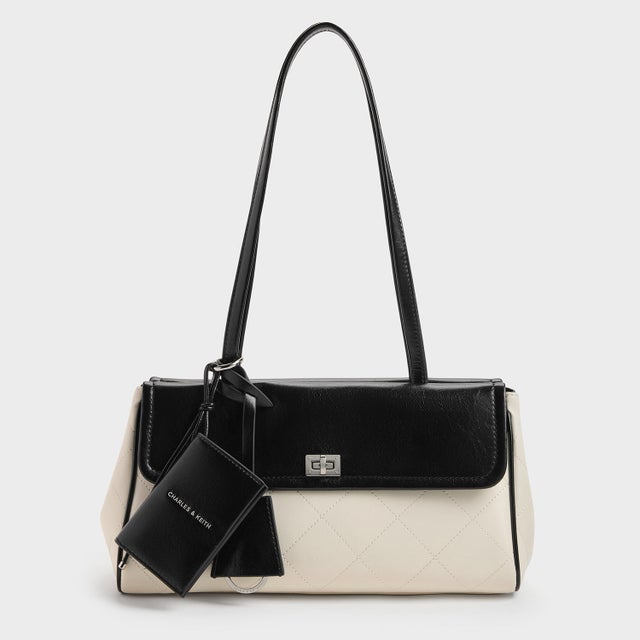 Apfra アップフラ キルト エロンゲーテッド ショルダーバッグ （Multi Cream）