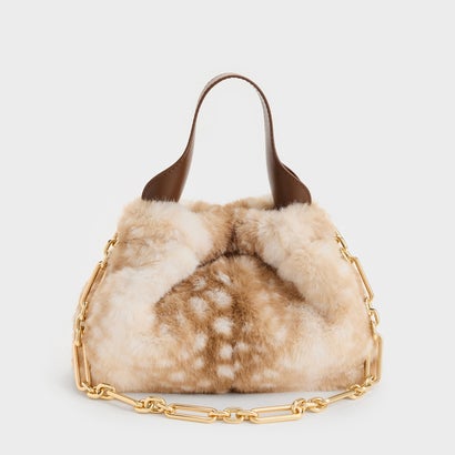 チャールズ アンド キース CHARLES & KEITH Ally アリー ディアプリント トップハンドルバッグ （Animal Print Brown）｜詳細画像