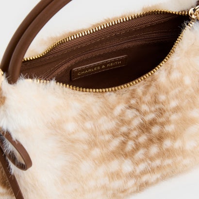 チャールズ アンド キース CHARLES & KEITH Hazel ヘーゼル ディアプリント ボウ トップハンドルバッグ （Animal Print Brown）｜詳細画像