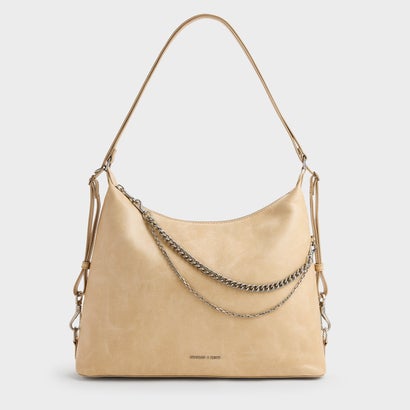 チャールズ アンド キース CHARLES & KEITH Atwood アトウッド チェーンホーボーバッグ （Sand Beige）｜詳細画像
